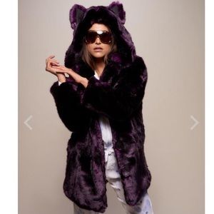 Spirithoods Small Midnight Wolf Faux Fur Coat